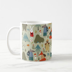 Mug Joli motif sans couture vintage avec des animaux t