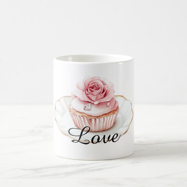 Mug Joli Muffin Floral Rose Rose Rose (Centre)