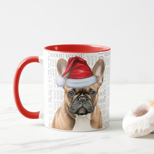 Mug Joli Noël amateur de Bouledogue Français (Avec donut)