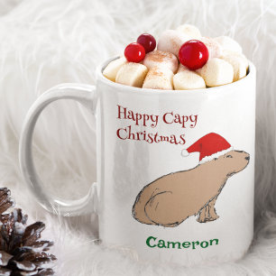 Mug Joli Noël Capybara Animal Santa Hat