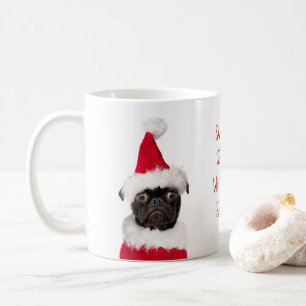 Mug Joli Noël Carlin noir Chiot Père Noël vous voit