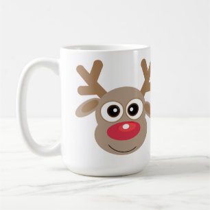 Mug Joli Noël Cartoon Reinder Hiver Blanc Blanc