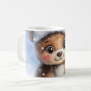 Mug Joli Noël d'hiver ours en peluche Santa aquarelle 