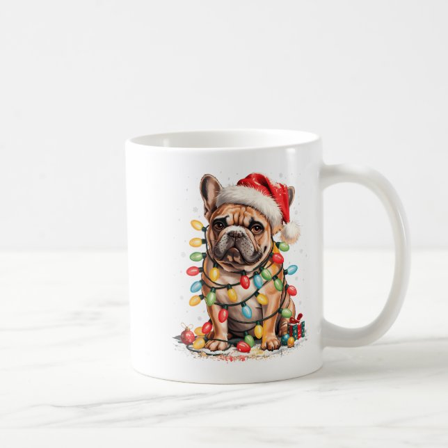 Mug Joli Noël en forme de bouledogue français arbre sa (Droite)