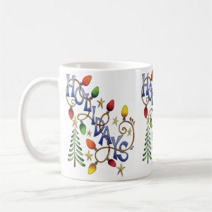 Mug Joli Noël, lumières et étoiles avec texte de Noël