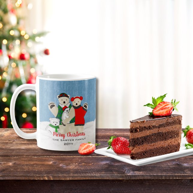 Mug Joli Noël Ours Polaire Vêtement Famille (Créateur téléchargé)