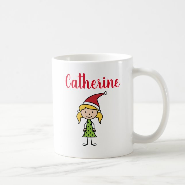 Mug joli Noël personnalisé vacances enfants sur mesure (Droite)