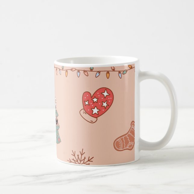 Mug Joli Noël Rétro Nostalgique aux Teintes Pastel (Droite)