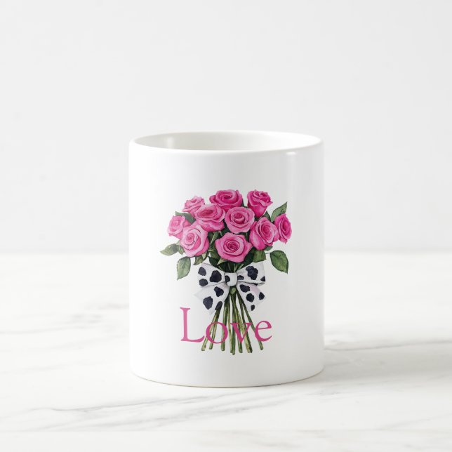 Mug Joli Nœud à Imprimé de Vache Occidental de Roses R (Centre)