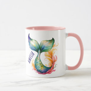 Mug Joli Nom de Fille Sirène Colorée Océan 