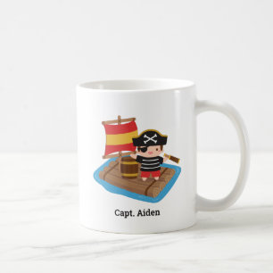 Mug Joli nom de garçon pirate capitaine radeau en bois