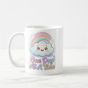 Mug Joli Nuage Mignon Arc-en-Ciel Un Jour À La Fois Ca