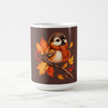 Joli oiseau d'automne avec écharpe confortable – F