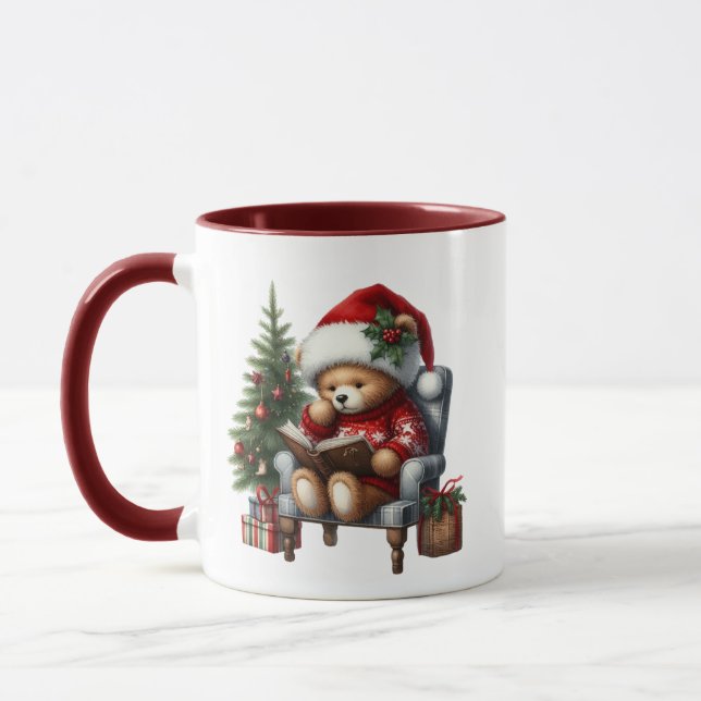 Mug Joli ours de Noël ajouter monogramme (Gauche)