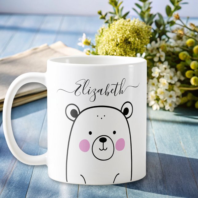 Mug Joli ours moderne noir et blanc (Créateur téléchargé)