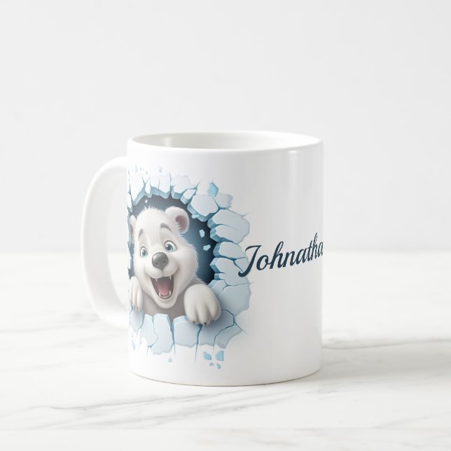 Mug Joli Ours Polaire Noël 3D (Devant gauche)