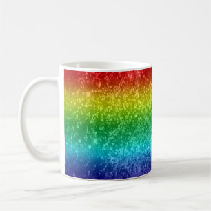 Mug Joli paillement illustré dessin animé arc-en-ciel 