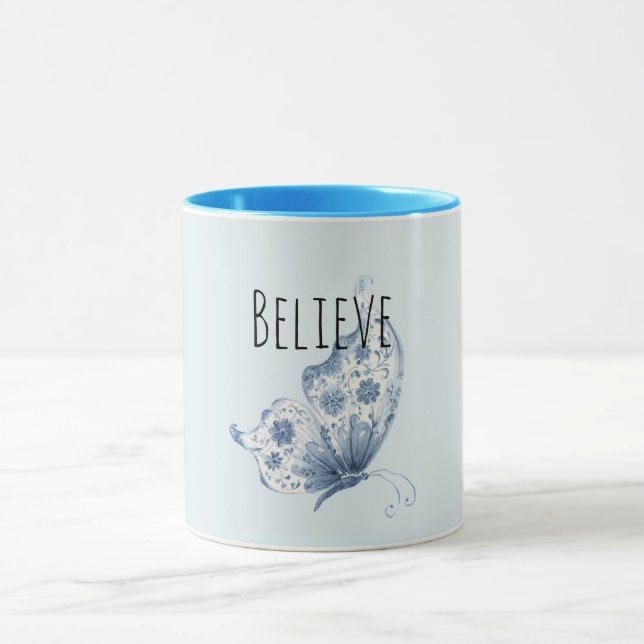 Mug Joli Papillon Bleu Croire (Centre)