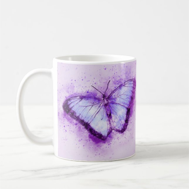 Mug Joli papillon violet  (Gauche)
