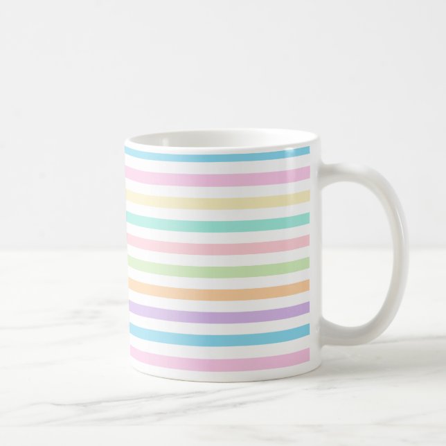 Mug Joli Pastel Horizontale Motif de bandes (Droite)
