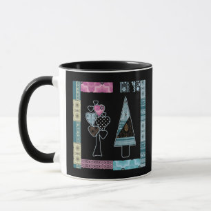 Mug Joli patchwork quadrilting arbre formes abstraites
