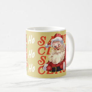 Mug Joli Père Noël Cool texte Rouge traditionnel