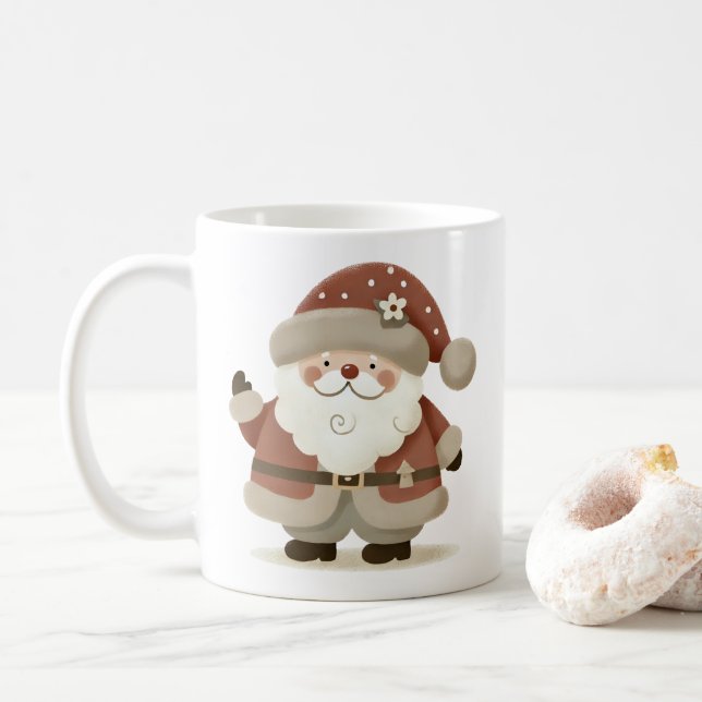 Mug Joli Père Noël & Dessin de Noël (Avec donut)