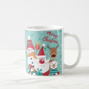 Mug Joli Père Noël Renne & Bonhomme de Neige Joyeux No