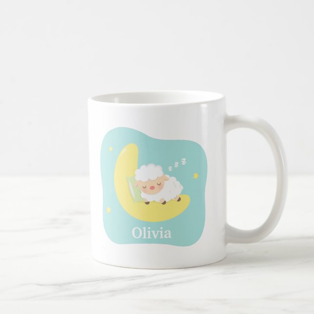 Mug Joli petit agneau endormi sur la Lune (Droite)