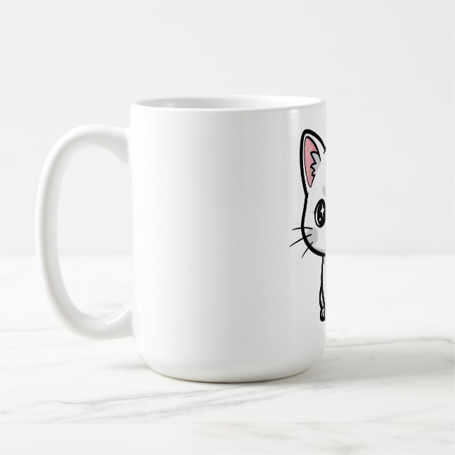 Mug Joli petit chat blanc (Gauche)
