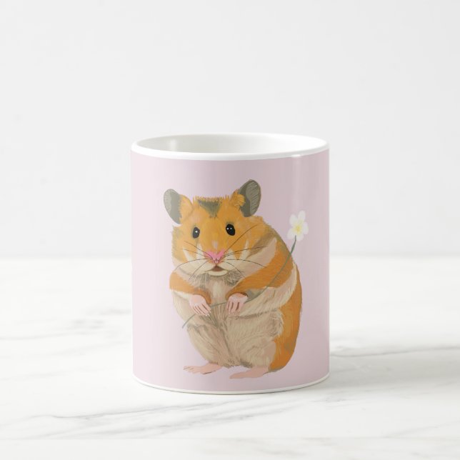 Mug Joli petit hamster tenant une fleur (Centre)