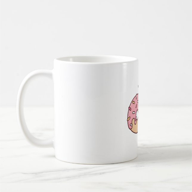 Mug Joli petit panda qui enlace un donut (Gauche)