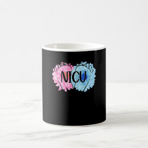 Mug Joli pied de bébé fleur de marguerite rose bleu in