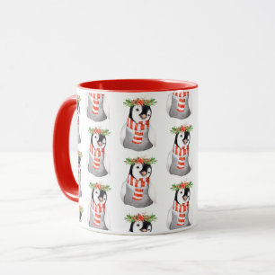 Mug Joli pingouin de Noël vacances ferme campagne