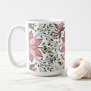 Mug Joli Pink Floral Dooda Vintage Carrelage Art