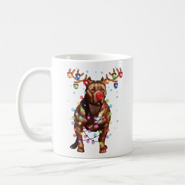 Mug Joli Pitbull Amoureux des chiens Funny Noël cadeau (Gauche)
