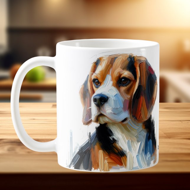 Mug Joli portrait de Beagle marron  ( Beagle on A Mug)