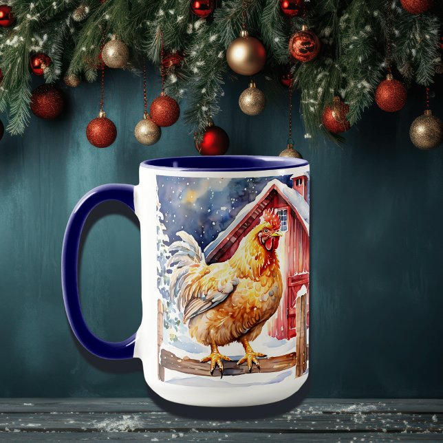 Mug Joli poulet de Noël rustique (Créateur téléchargé)