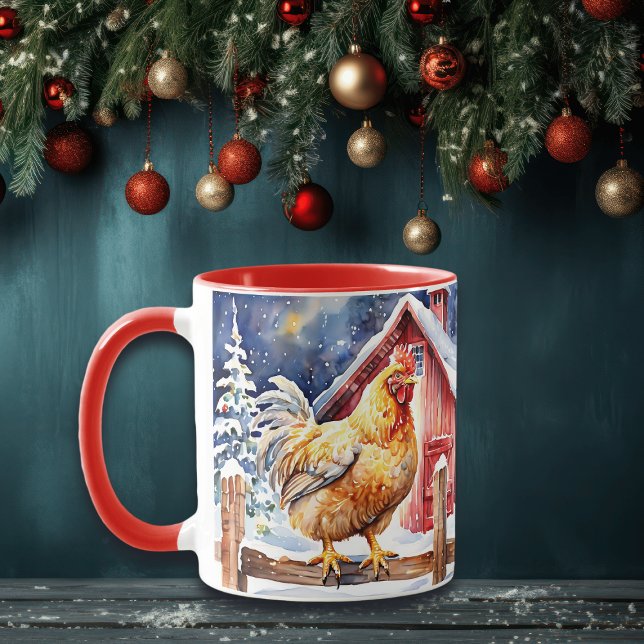 Mug Joli poulet de Noël rustique (Créateur téléchargé)