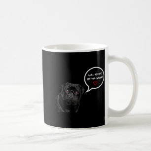 Mug Joli Pug Noir Vêtements Drôles de Saint-Valentin C