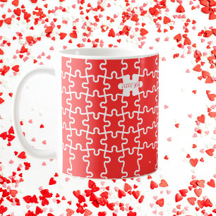 Mug Joli Puzzle rouge "Je t'aime"