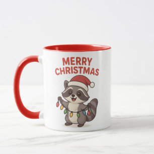 Mug Joli Raton Laveur Père Noël Lumières de Noël Amusa