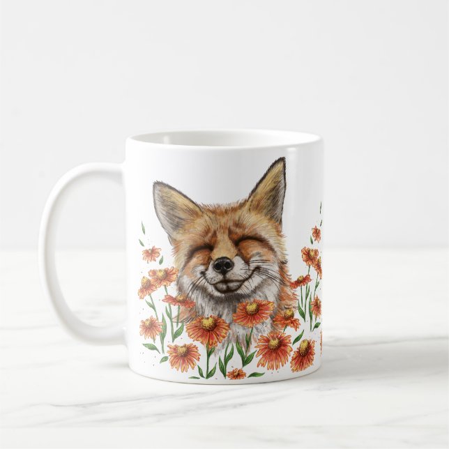 Mug Joli renard dans les fleurs d'hélium (Gauche)