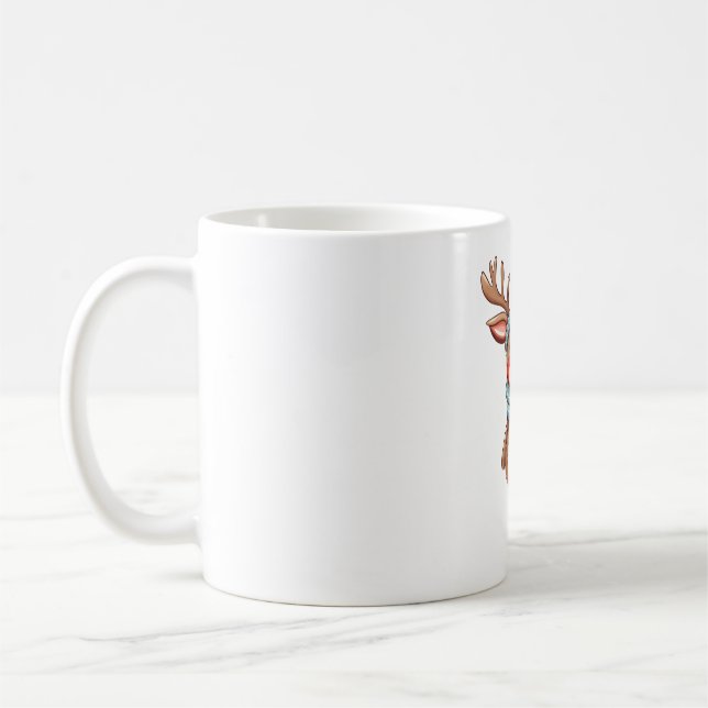 Mug Joli renne avec Noël à l'Écharpe (Gauche)