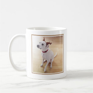 Mug Joli renne blanc Chien chiot 1 Photo Noël