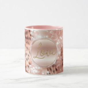 Mug Joli Rose Gold Leopard Bokeh