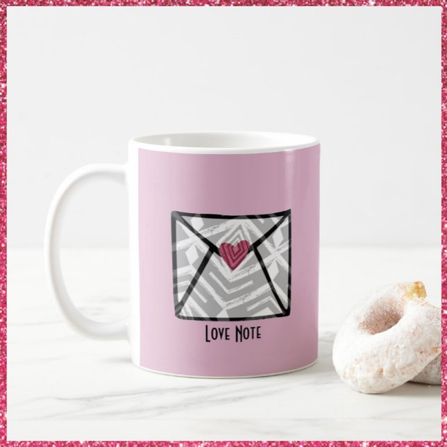 Mug Joli rose Love Note Coeur (Créateur téléchargé)