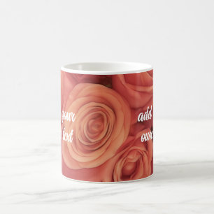 Mug joli rose roses photo de fleur ajouter votre propr