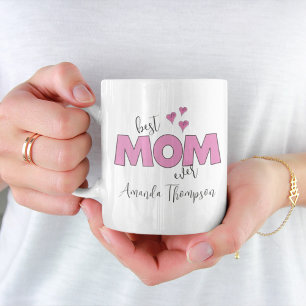Mug Joli Rose Stylé Meilleure Maman Jamais Simple Pers