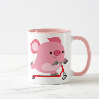 Mug Joli Scooter équitation Cartoon Cochon